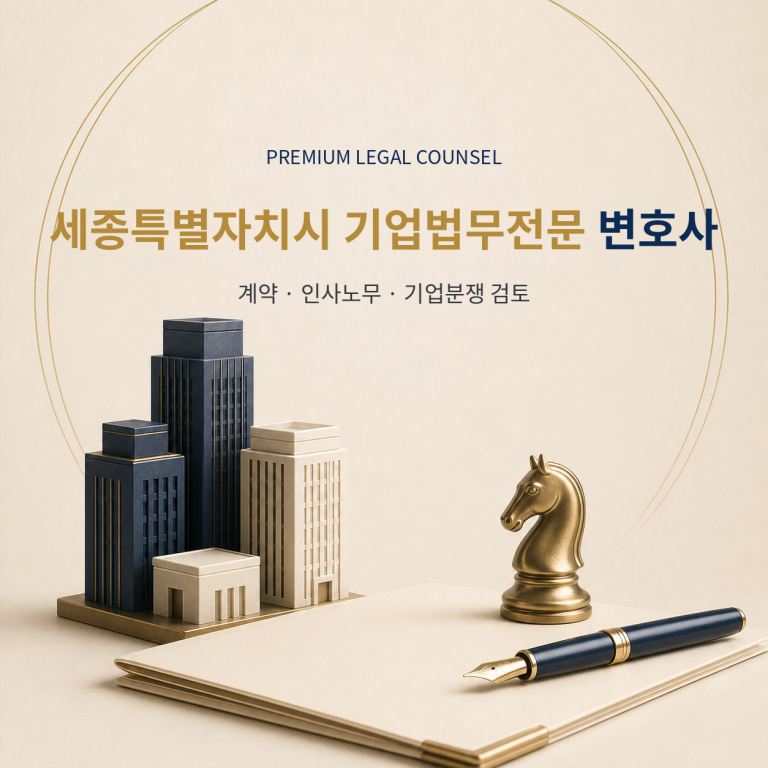 세종특별자치시 기업법무전문 변호사